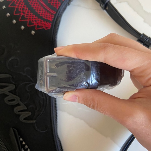 Desigual Half Moon Shoulder Bag RARE FIND WESTERN GOTH CHIC EMBOSSED WHIMSY GOTH - Picture 7 of 10